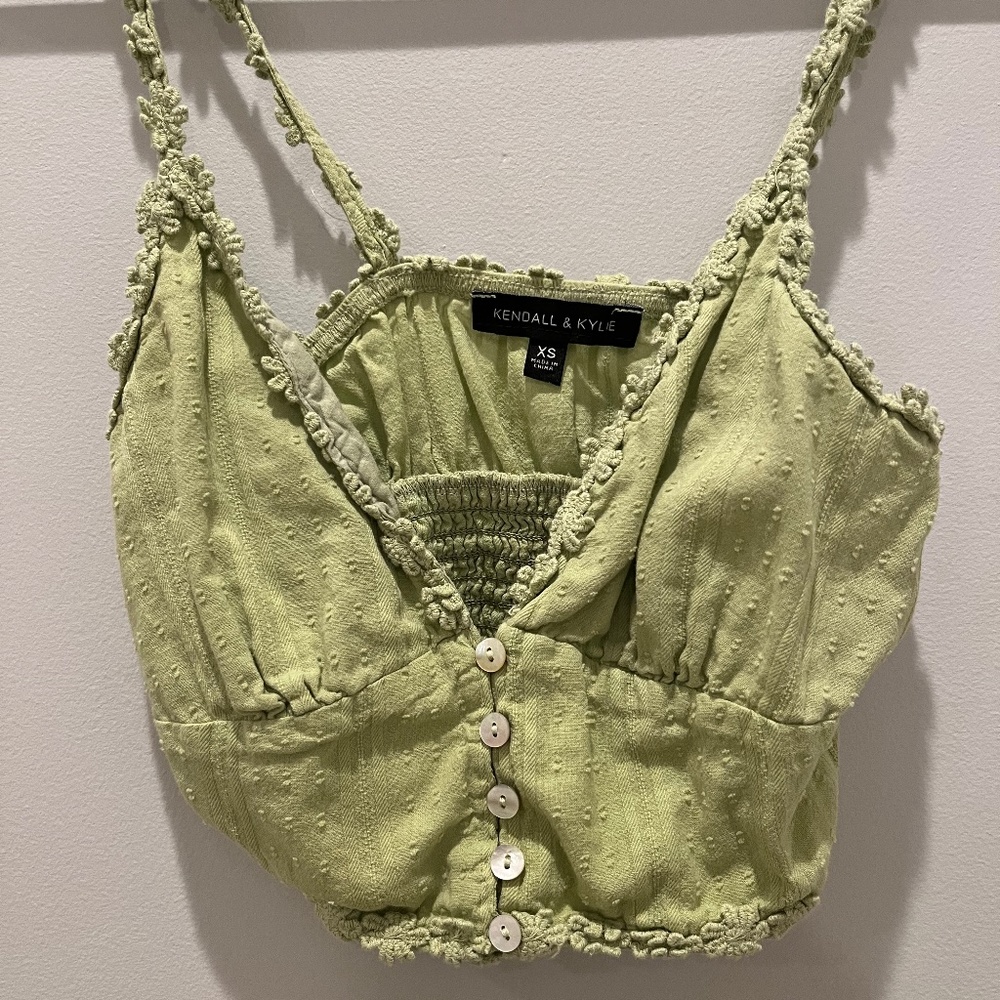 Kendall and Kylie Green Cropped Top